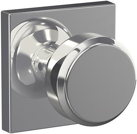 SCHLAGE Custom FC21 BWE 608 KIN Bowery Knob with Kinsler Trim Hall-Closet and Bed-Bath Lock, Satin Brass Pack of 2