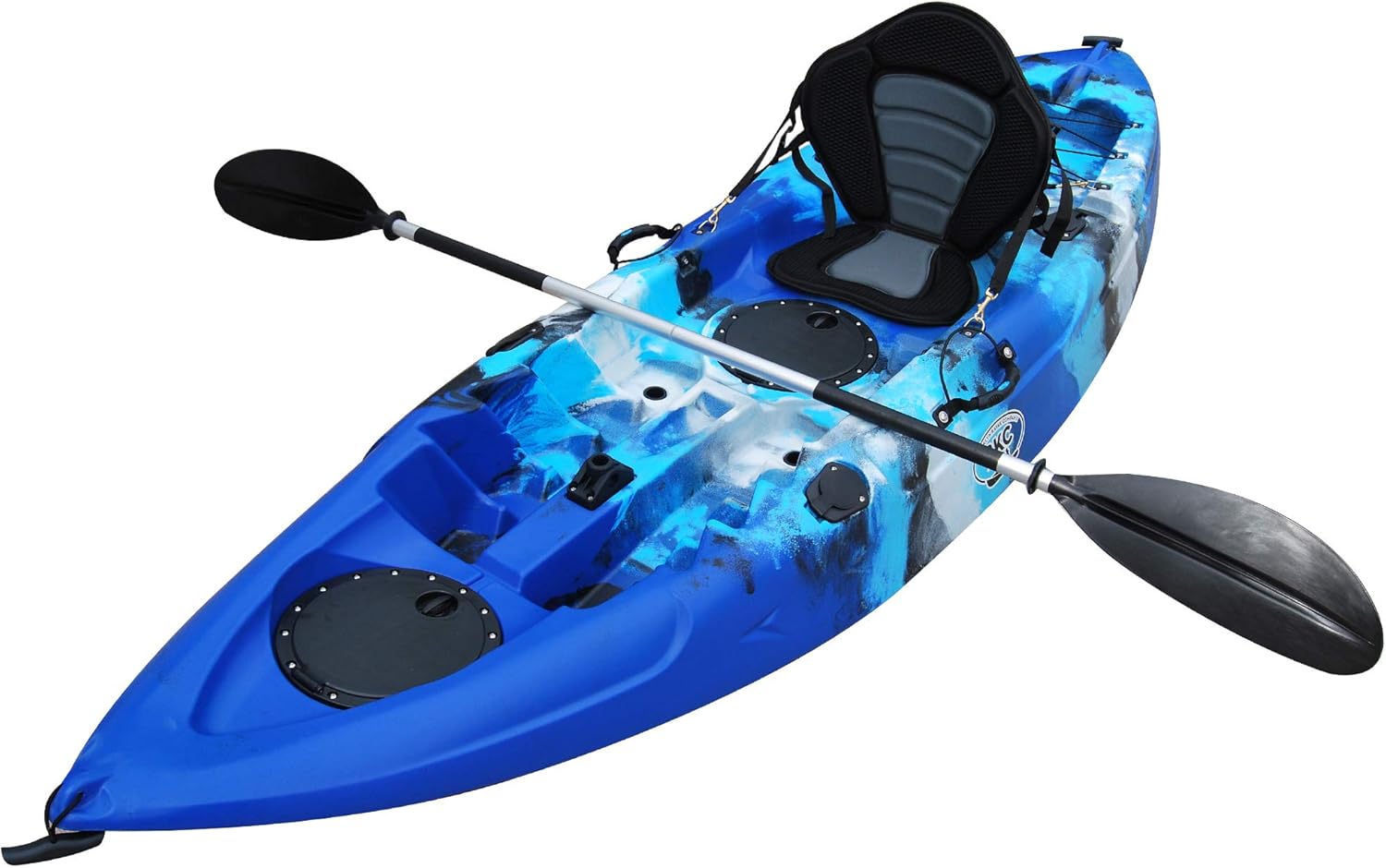 BKC FK184 9' Single Sit On Top Fishing Kayak W/ Seat and Paddle Included Solo Sit-On-Top Angler Kayak