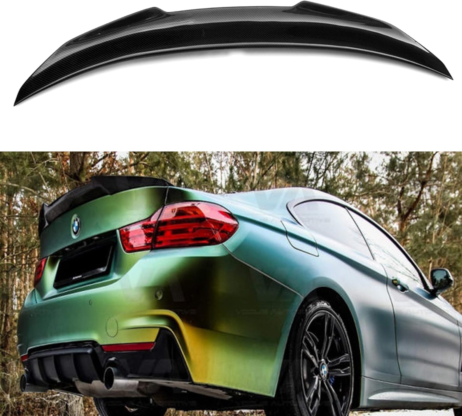 Mosion Auto Carbon Fiber Rear Wing Spoiler for BMW 4 Series F32 Coupe 2014 - UP (PSM)
