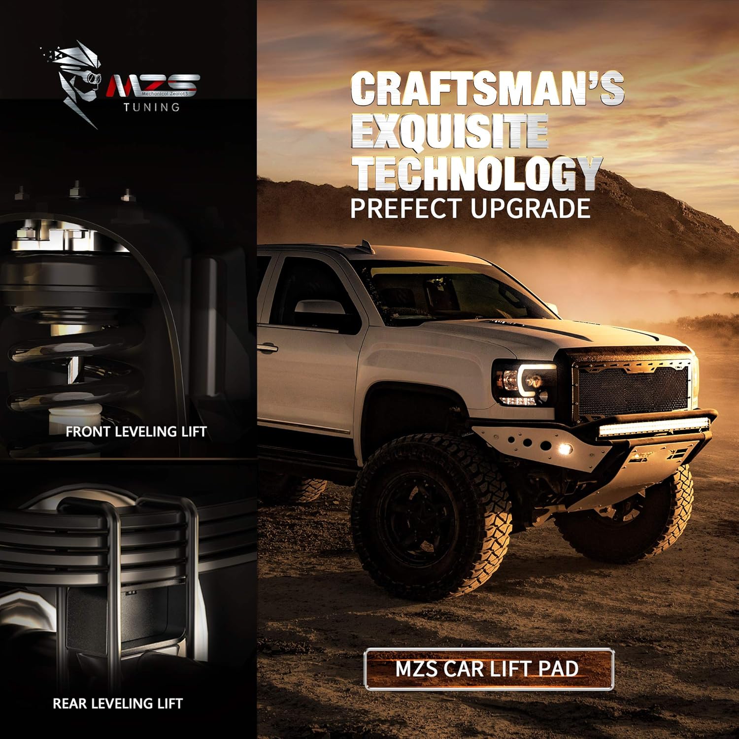 MZS Leveling Kit 2 inch Rear Suspension Lifts Compatible with 2007-2019 Silverado 1500/Sierra 1500 2WD 4WD (2019 ONLY fit old body) Pack of 2