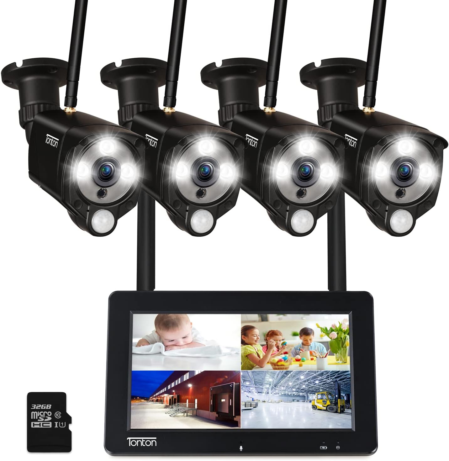 [2K&2-Way Audio&Floodlight] Tonton Portable LCD Security Camera System Wireless,7