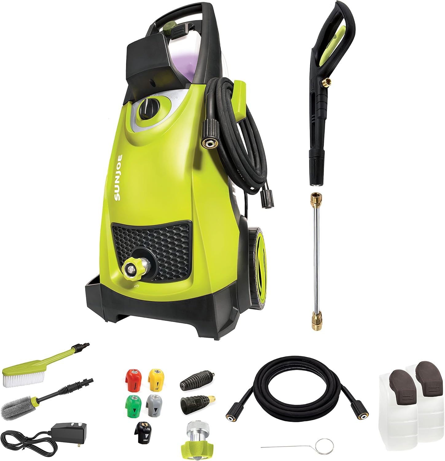 Sun Joe SPX3000 2030 Max PSI 1.76 GPM 14.5-Amp Electric High Pressure Washer, Cleans Cars/Fences/Patios
