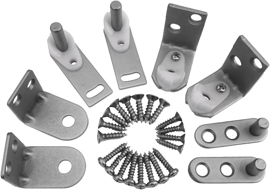 Cafe Door Hinges by Cafe Doors Emporium | Double Acting Hinge in Satin Nickel | Gravity Pivot Hinge | Cafe Door Hardware Set - for Saloon Bar Pub Western Swinging Doors Pack of 2