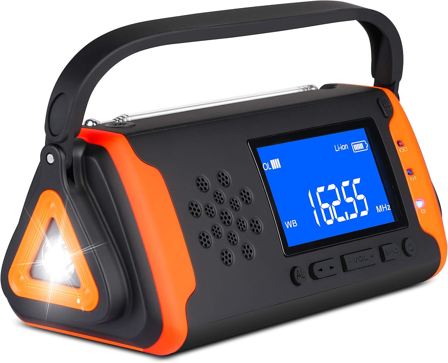 Emergency Weather Crank Radio 6000mAh - Solar Powered, Hand Crank,AM/FM/NOAAEmergency Weather Alert Radio,Phone Charger,SOS Alarm,LED Flashlight,Aux Music Player for Hurricanes,Tornadoes Pack of 2