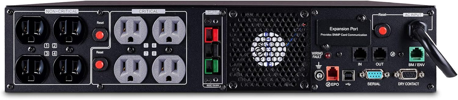CyberPower PR1500RTXL2U Smart App Sinewave UPS System, 1500VA/1500W, 8 Outlets, 2U Rack/Tower, AVR, EBM Option