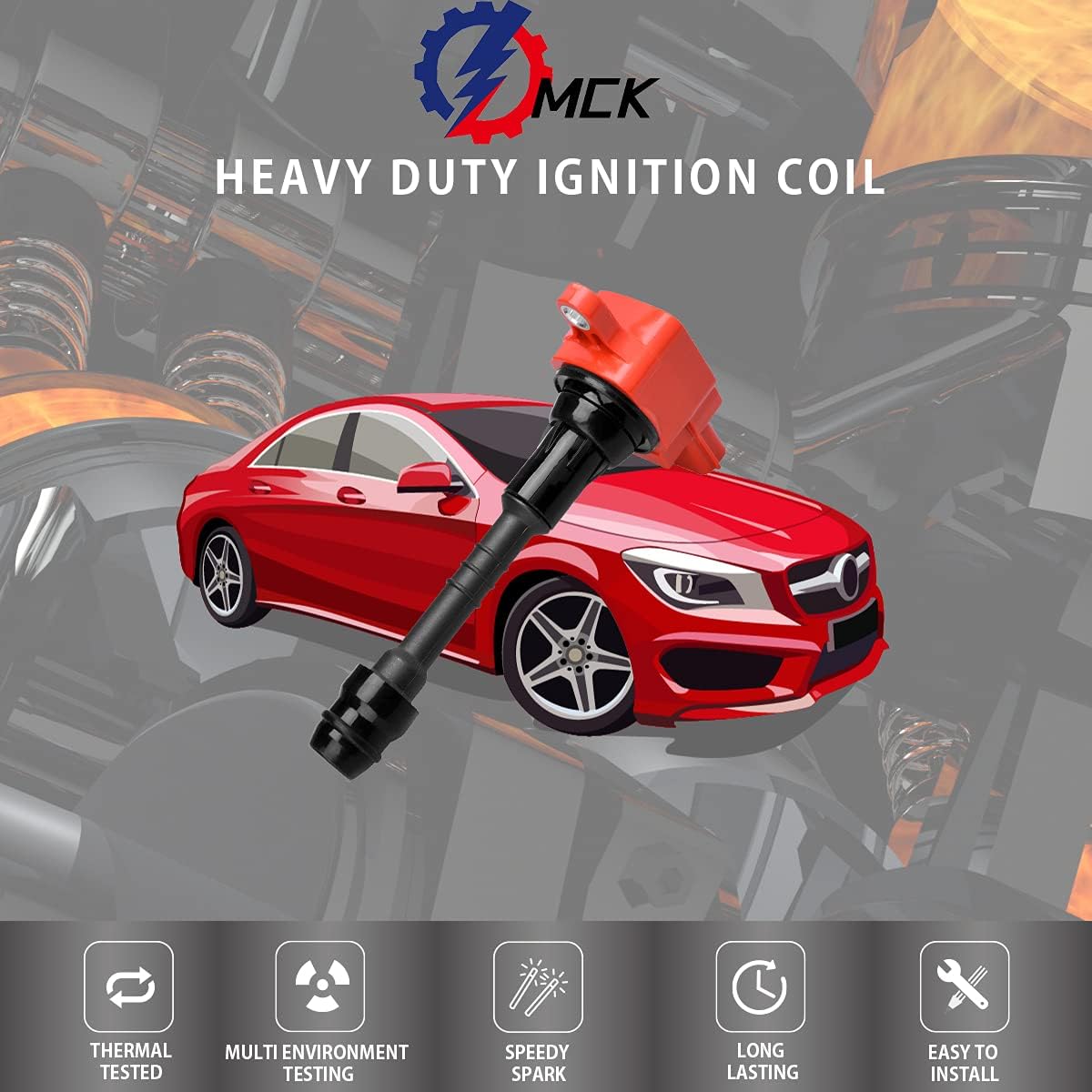 MCK 4pcs Racing Ignition Coil Pack and Platinum Spark Plug Compatible With Nissan Sentra 2002 2003 2004 2005 2006 1.8L 1.8 L4 UF351