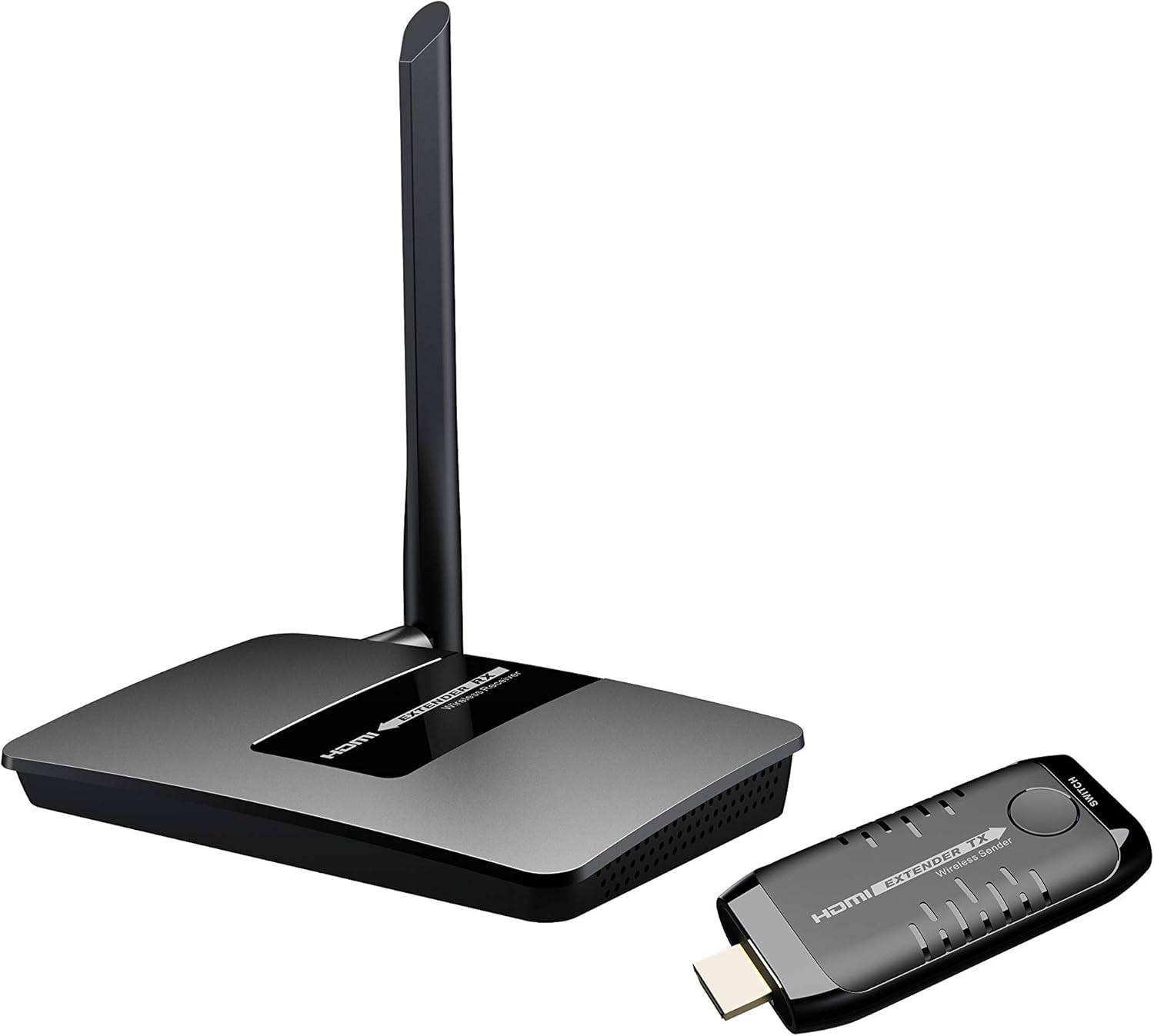 WeJupit 10x1 Wireless Group Meeting Presentation System, Wireless HDMI Transmitter and Receiver for Small Meeting Room, One Receiver with Up to 10 Transmitters (WJEXT15-3, 1 Transmitter Included)