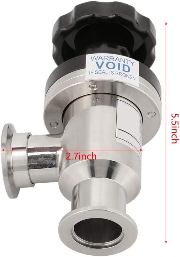 Bellow Isolation Valve, KF25 304 Stainless Steel High Vacuum Manual Right Angle Valve Fit For Semiconductor Solar Energy Metallurgy