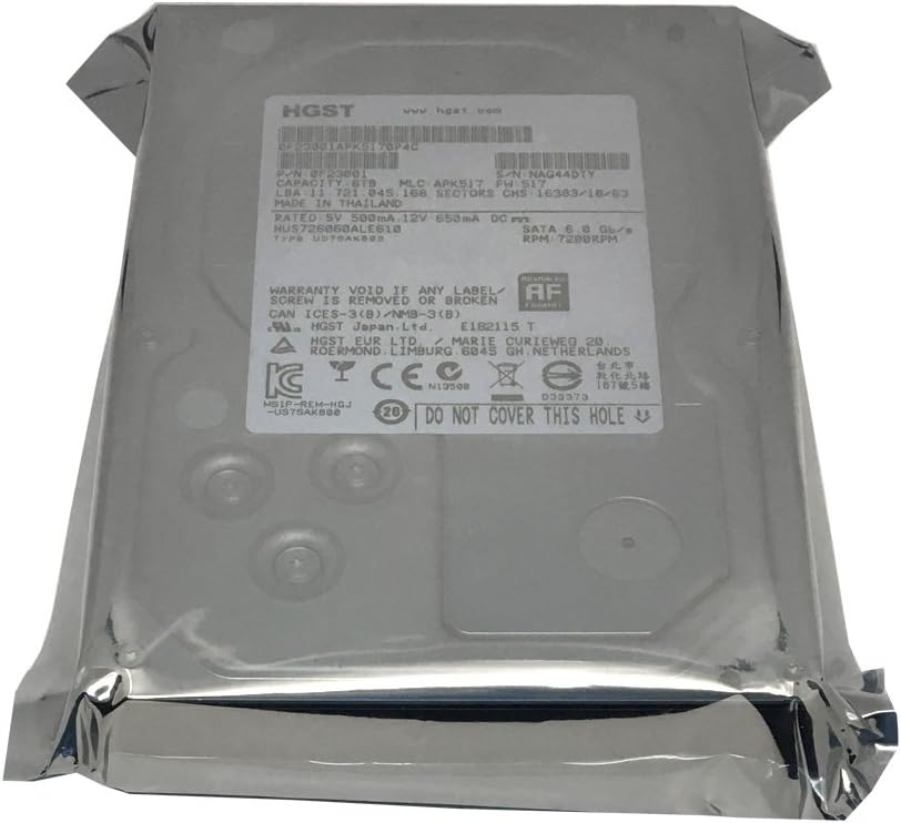 HGST, a Western Digital Company ULTRASTAR 7K6000 6000GB 7200RPM SATA 512E ULTRA ISE 128MB Cache 3.5-Inch Internal Bare or OEM Drives 0F23001 (Renewed) Pack of 2