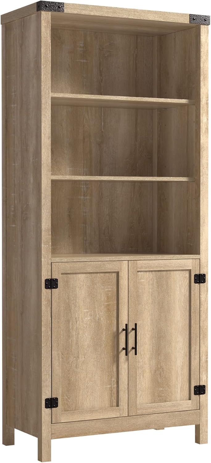 Sauder Bridge Acre Rustic Farmhouse Library, Orchard Oak Finish