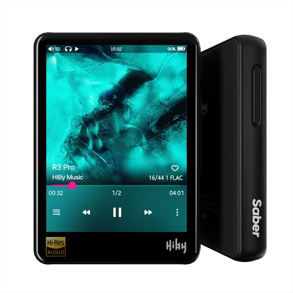 HiBy R3 Pro Saber, Hi-Res Music Player, Hi-Fi Lossless Audio Player, mp3 Player with Bluetooth and WiFi/Tidal&Qobuz Streaming/Dual ES9218P Chips/2.5mm Balanced Output/Full Touch Screen (Black)