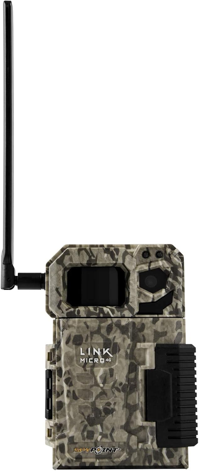 SPYPOINT Link Micro Nationwide Version (Smallest on The Market!) Wireless/Cellular Trail Camera, 4 Power LEDs, Fast 4G Photo Transmission w/Preactivated SIM, Fully Configurable via App