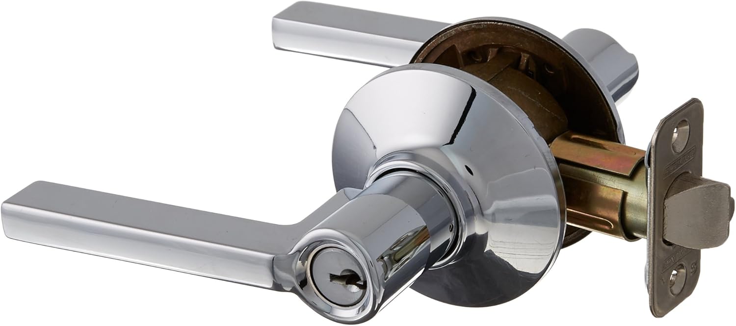 Schlage F80-LAT Latitude Storeroom Door Lever Set from The F-Series, Bright Chrome Pack of 2