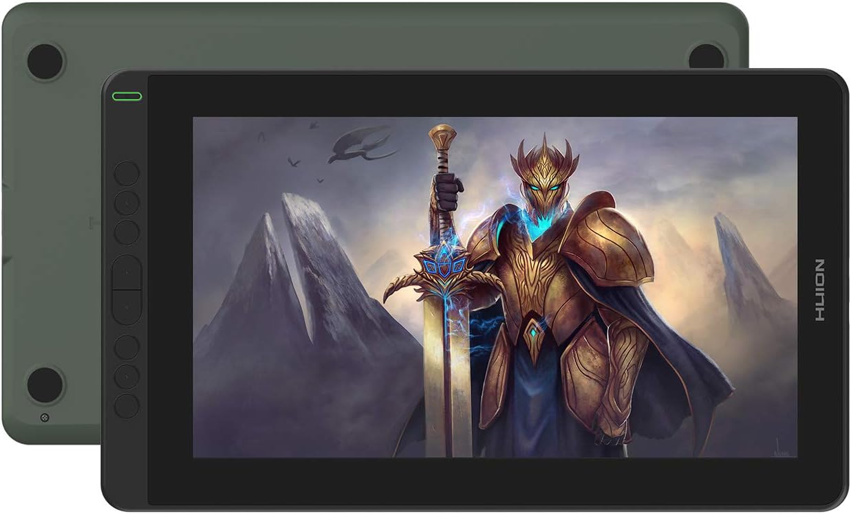 HUION Kamvas 13 Graphics Drawing Tablet with Screen Pen Display with Full Laminated Screen Battery-Free Stylus 8192 Pressure Sensitivity Tilt 8 Express Keys-13.3inch, Green