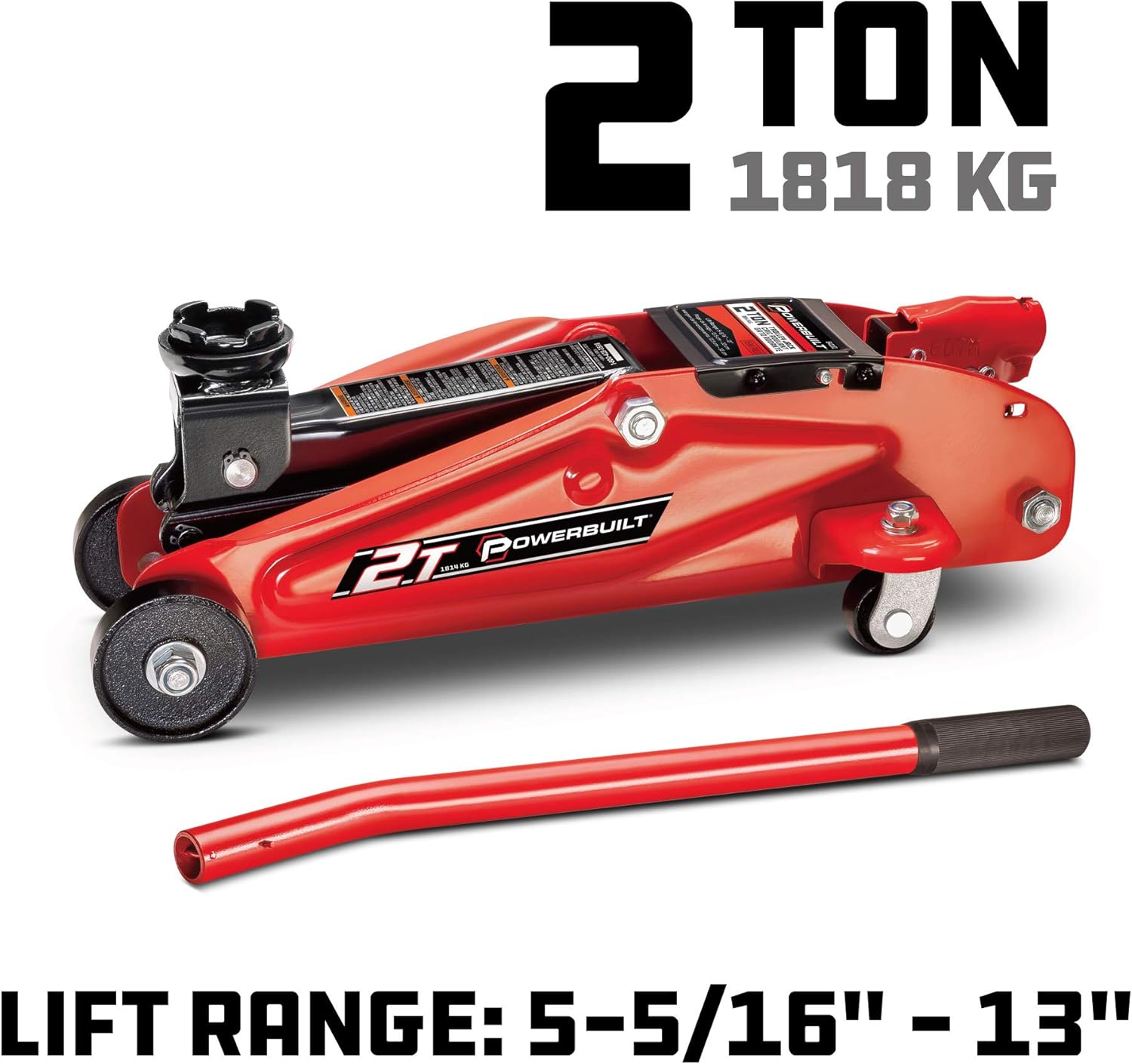 Powerbuilt Alltrade 640181 Garage 2-Ton Trolley Jack, red Pack of 2