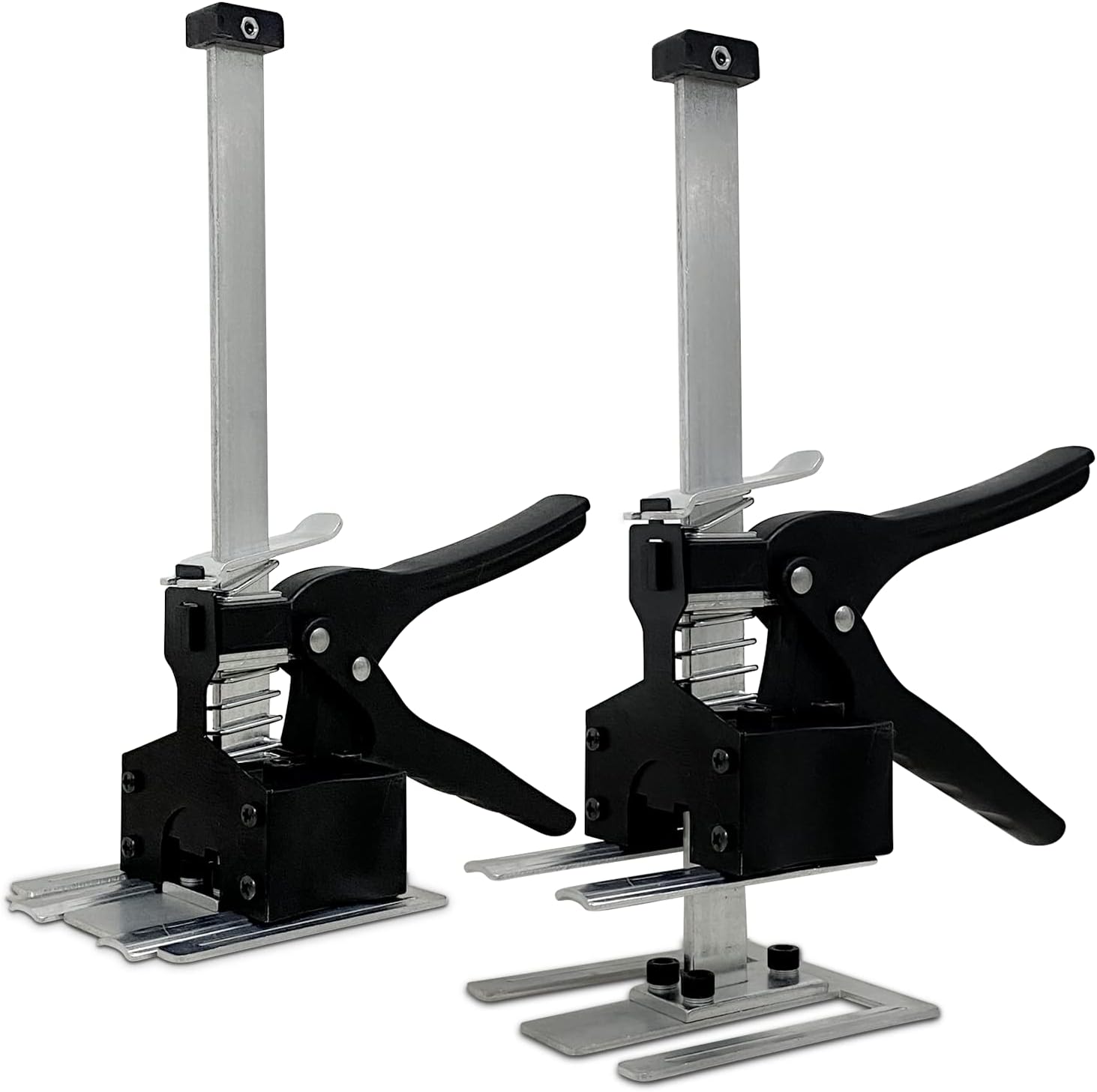 KA7 Labor Saving Arm Tool 2PCS Hand Jack Lift, Multi-Function Height Regulator Up to 6.5 inch, Lever Arm Lifting Cabinet Jack Board Lifter, Up to 375 lb, Wall Tile Adjustment, Men's Tool Gift, Black Pack of 2