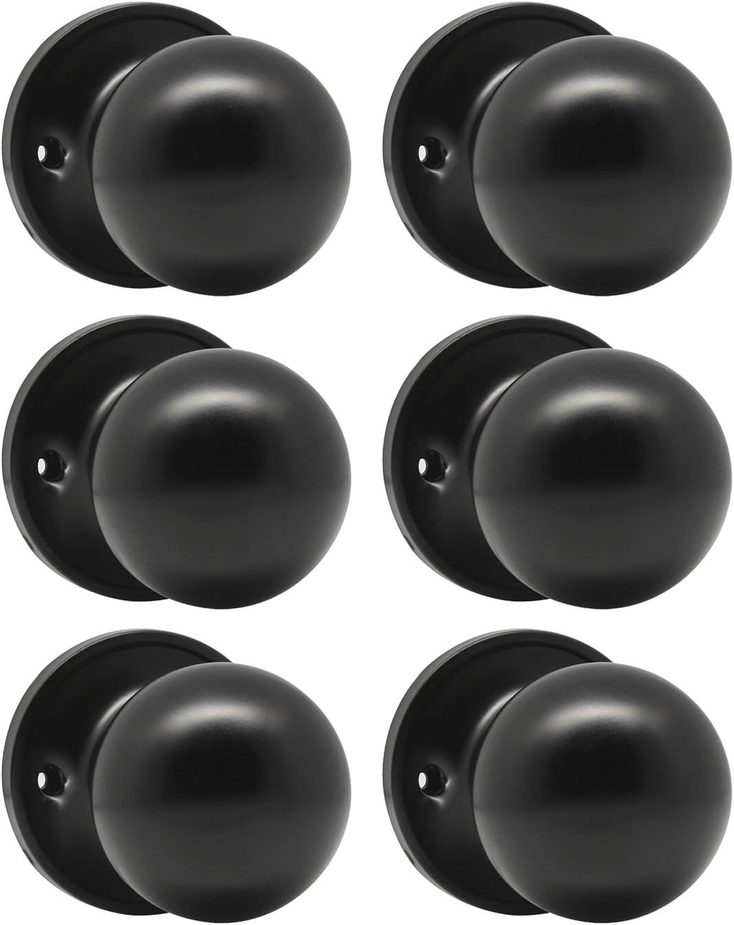 KNOBWELL 10 Pack Keyed Alike Exterior Door Knobs with Matte Black Finish, Keyed Entry Door Knobs Bedroom Door Knobs with Lock and Key, Entrance Door Knob Set
