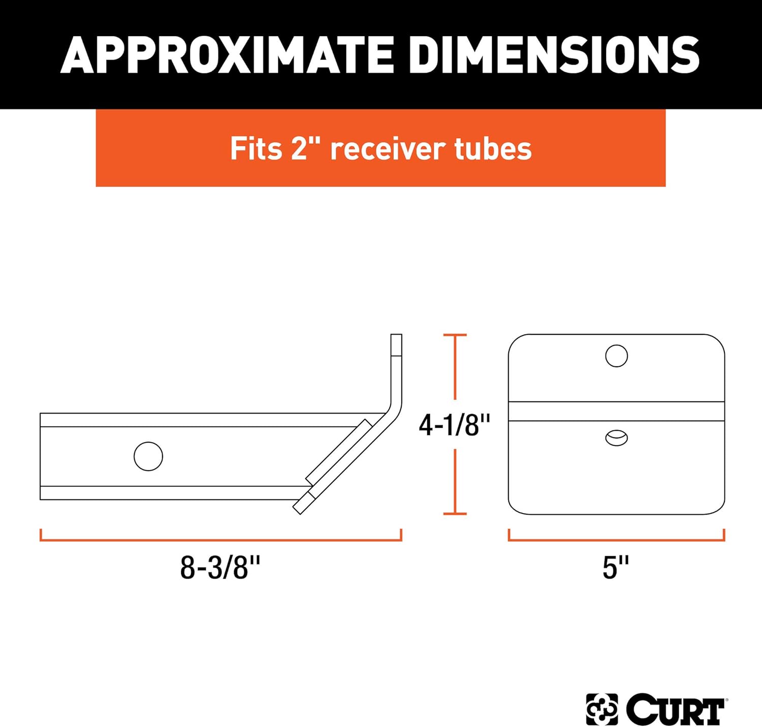 CURT 31007 Trailer Hitch Skid Plate for 2-Inch Receiver Pack of 2