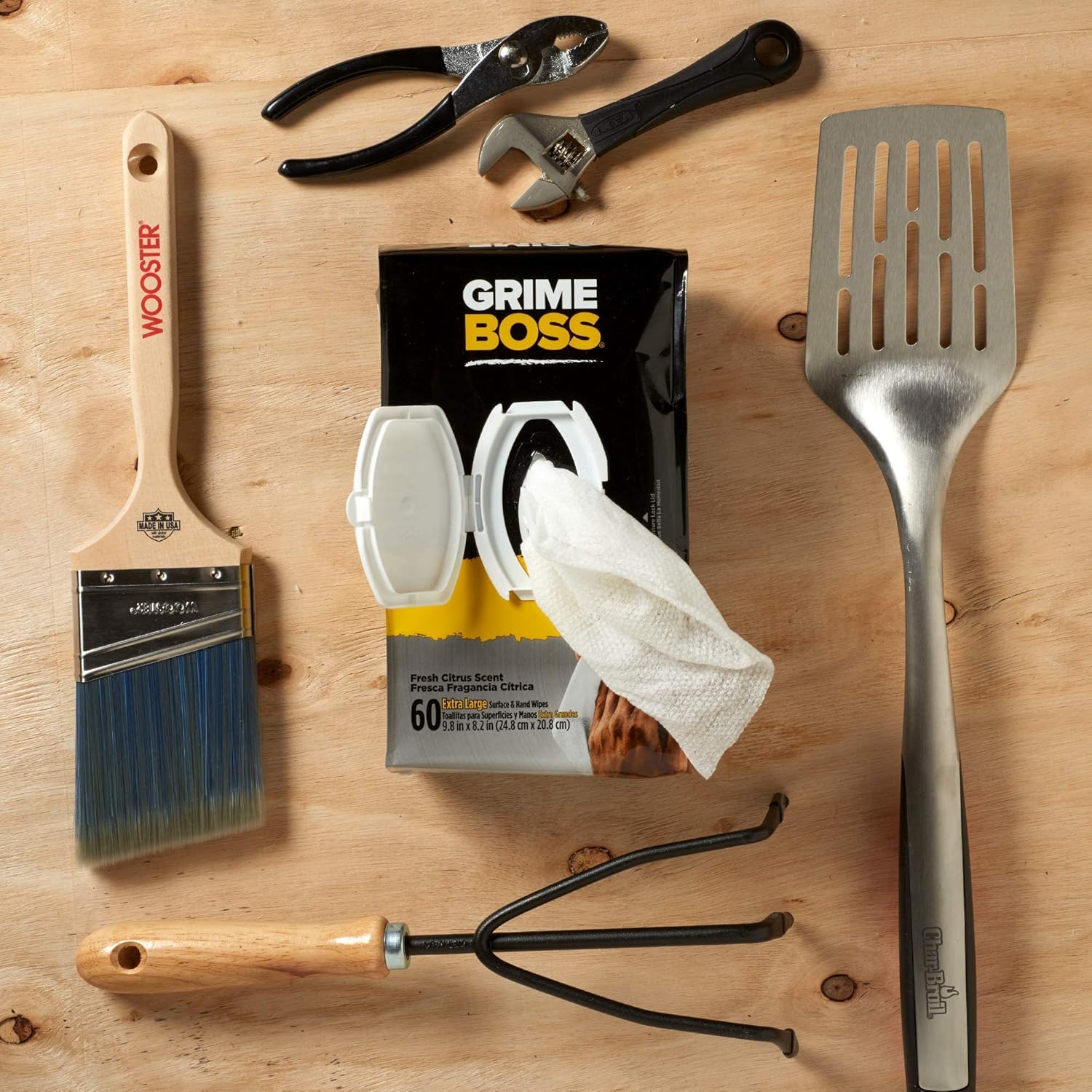 Grime Boss Heavy Duty Hand Cleaning Wipes, 60ct Pack of 8 Pack of 2