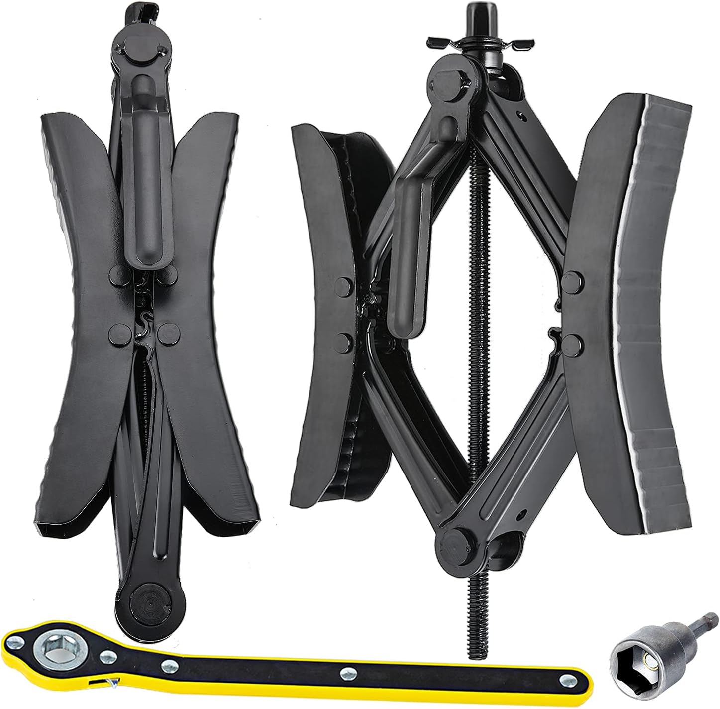 Wankic X Shaped Chocks Wheel Stabilizer for RV Travel Trailer,Anti-Move Camper Tire Chock Stabilizers Scissor 2 Sets with Accessories Pack of 2