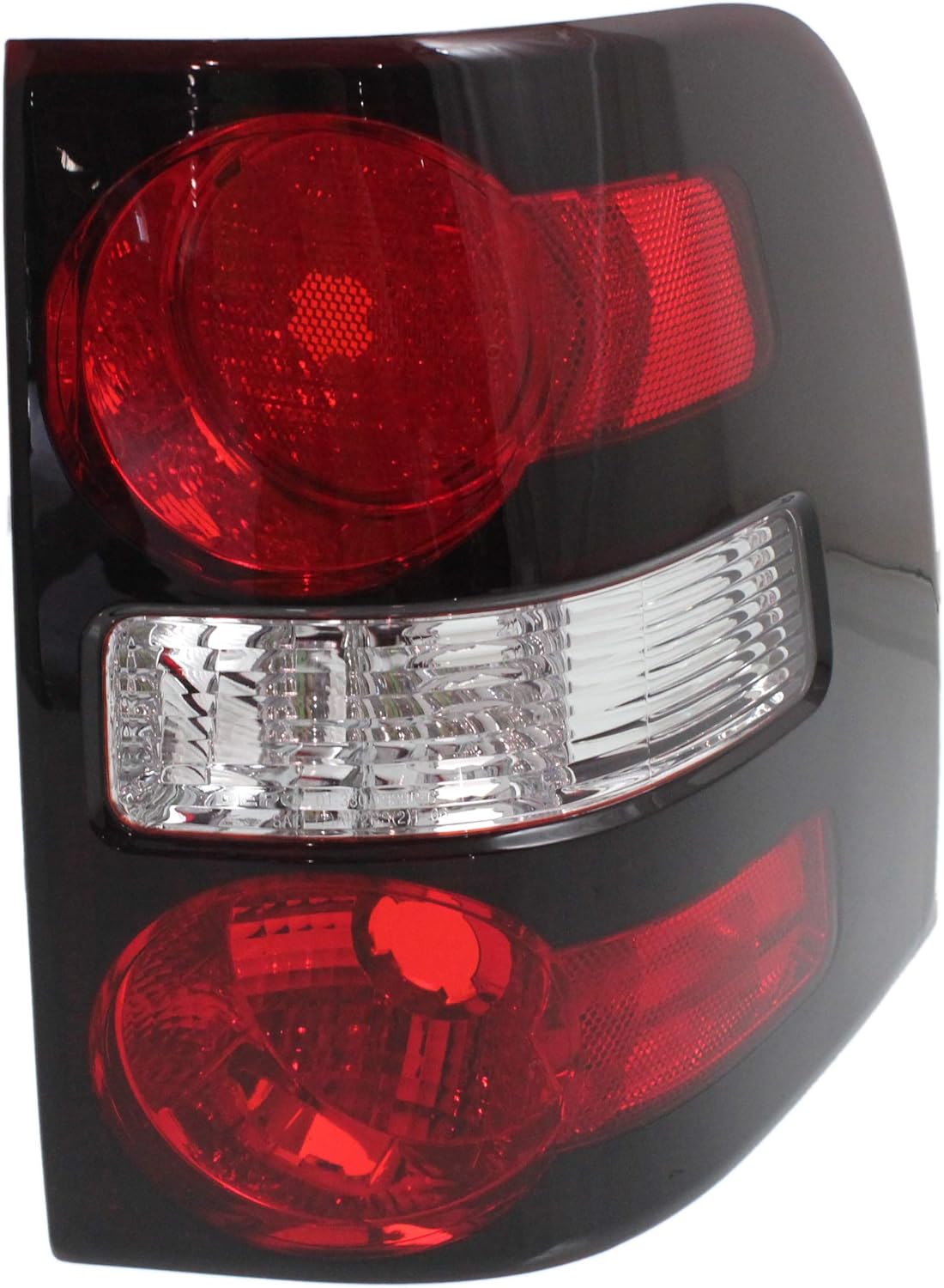 Evan-Fischer Tail Light Lens and Housing Compatible with 2006-2010 Ford Explorer Halogen Clear & Red Lens Set of 2 Passenger and Driver Side
