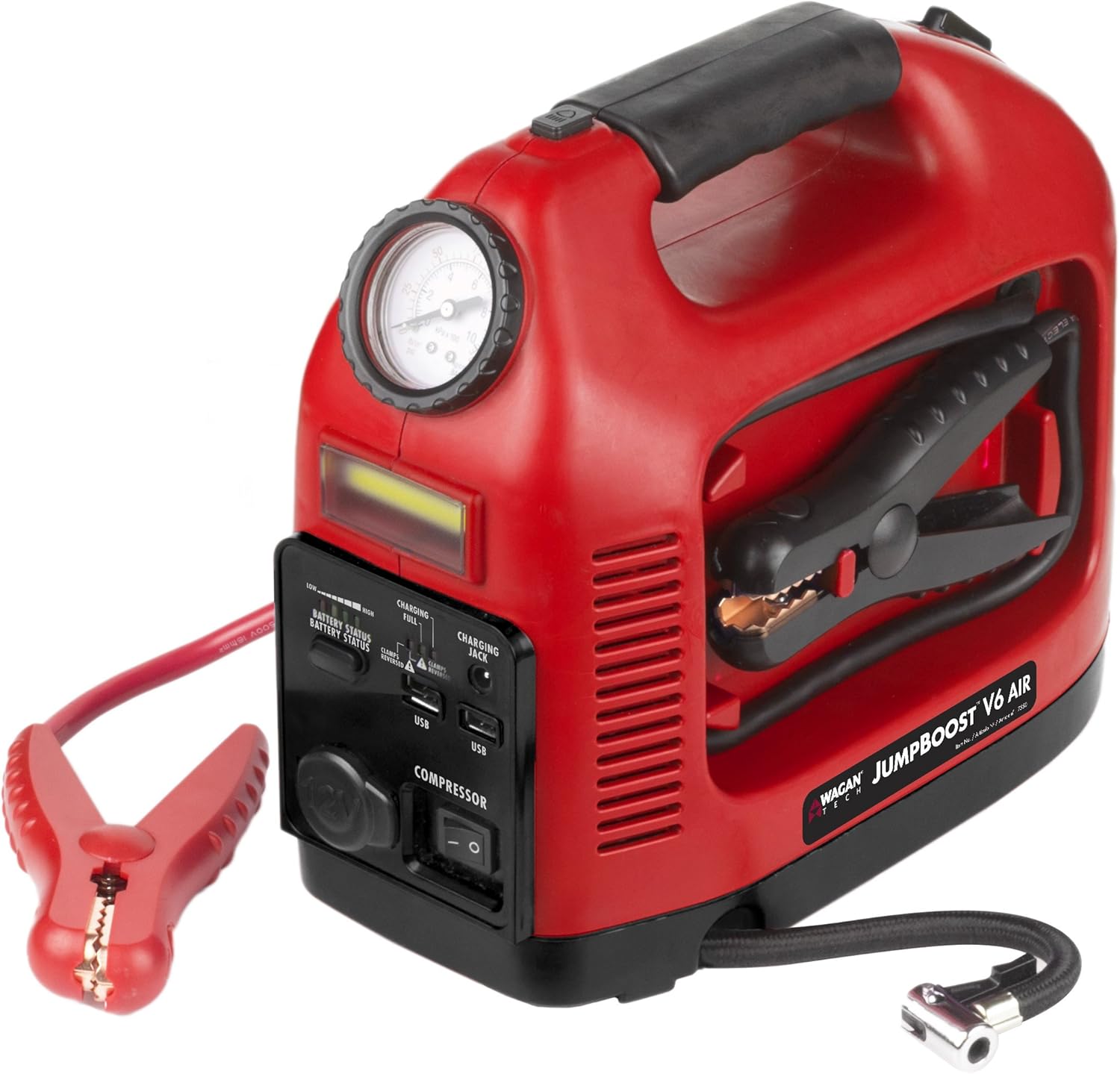 Wagan EL7550 Jumpboost V6 AIR - Battery Jump Starter Portable Power Supply, Air Compressor, Battery bank and Tire Inflator