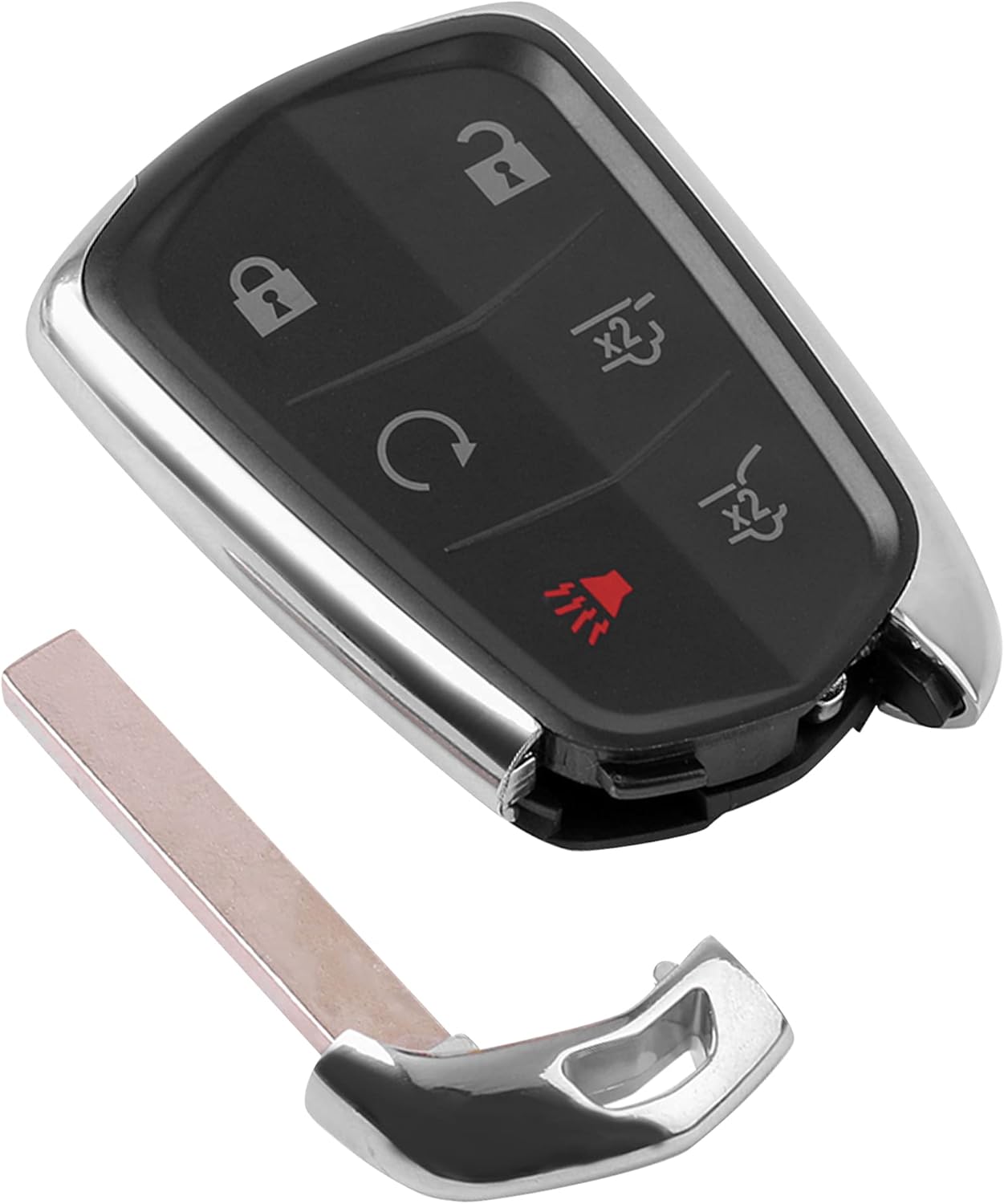 KRSCT 6-Btn Key Fob fit for Cadillac Escalade2015-2020/ Cadillac Escalade ESV 2015-2020 Remote Control Replacement Car Start Keyless Entry FCC ID: HYQ2AB (315MHZ) Pack of 2