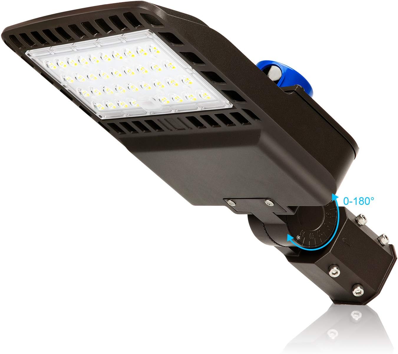 150W LED Parking Lot Light 19500LM 5000K Adjustable Slip fit Mount with Dusk-to-Dawn Photocell IP65 Waterproof LED Parking Lot Lights