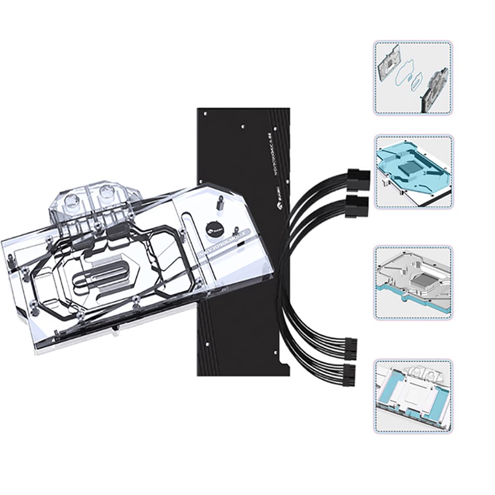 GPU Copper Water Cooling GPU Water Cooling Block GPU Graphics Card Water Cooling Block for GIGABYTE RTX3090 Gaming OC/RTX3080Ti RTX3080 Eagle 3070 Vision (5V A-RGB LED GPU Cooler with Backplate)