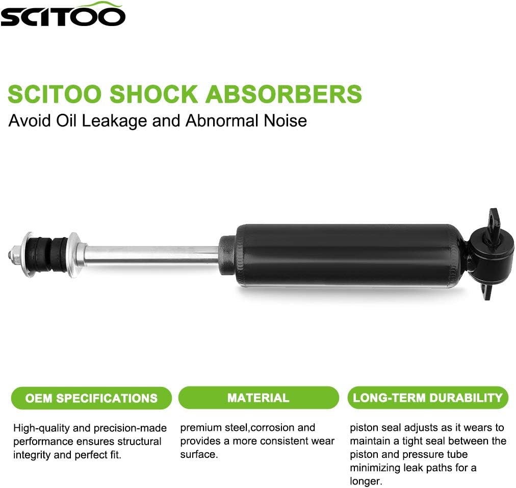 SCITOO Gas Strut Shock Absorber Front and Rear fit 1997-2004 for Dodge Dakota (2WD) All Engines 1999-2004 for Dodge for Durango (2WD) All Engines (Pack of 4)