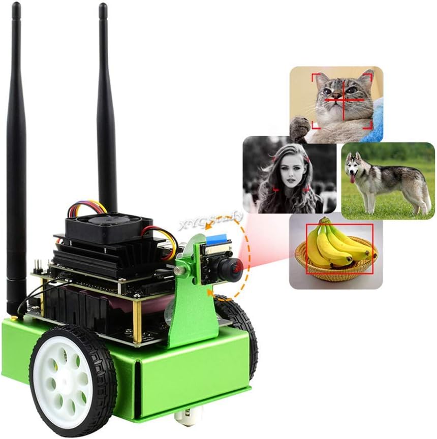 JetBot AI Kit Add-ons Accessories for Jetson Nano to Build Smart Robot JetBot with Front Camera Eye and ROS Nodes Code Dual Mode Wireless WiFi Bluetooth Facial Recognition Object Tracking @XYGStudy