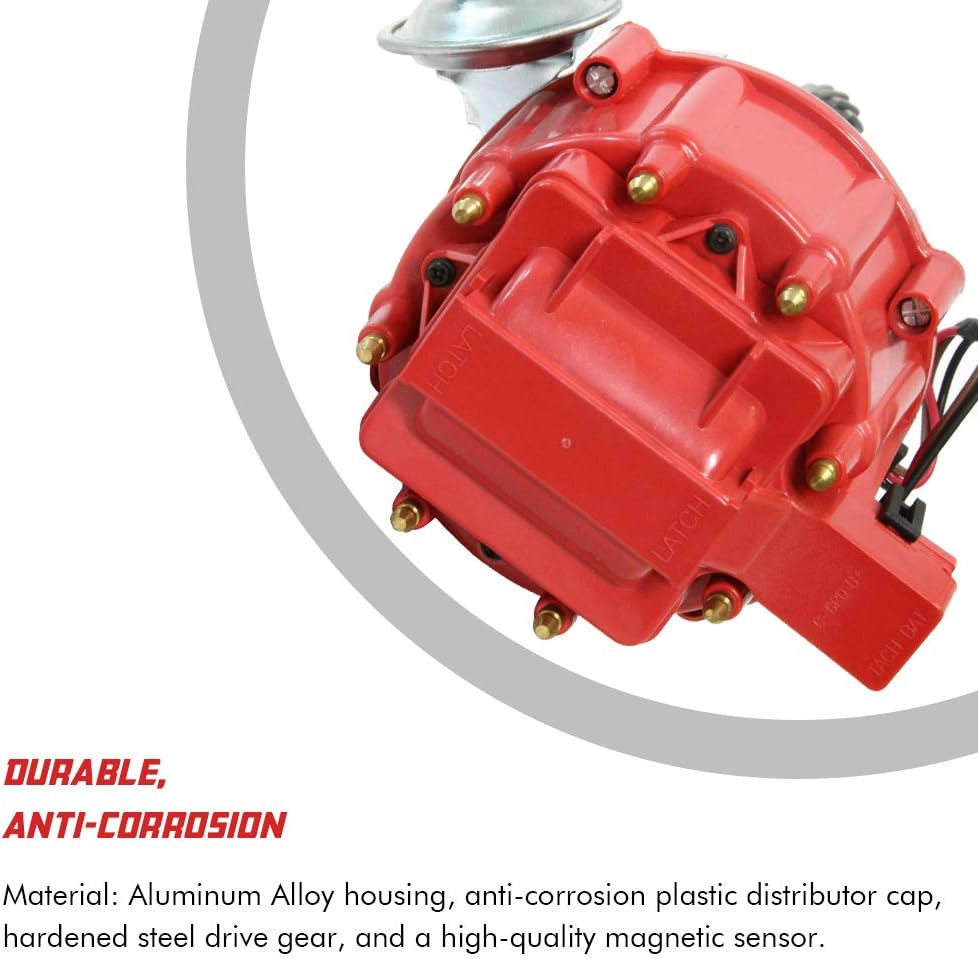 THEBIGDEALS HEI Distributor 65K Coil for Small Block Ford 260 289 302 5.0L with Red Cap Ignition Distributor One Wire Installation Pack of 2
