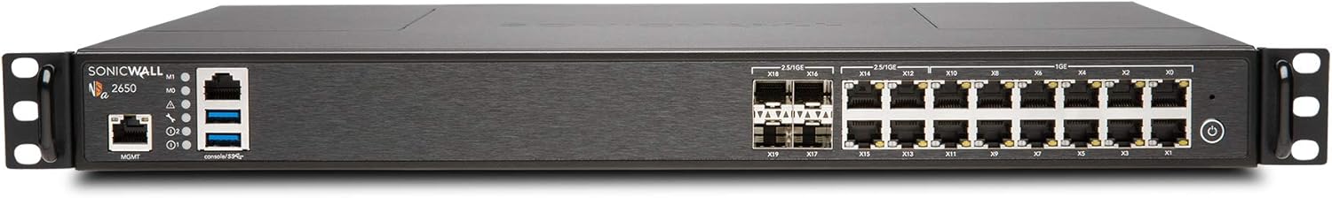 Sonicwall NSA 2650 Security Appliance and Firewall Bundle with SonicWall NSA 2650 1YR Gtwy AntiMal Intrusion Prevent and App Ctrl (01-SSC-1936+01-SSC-1976)