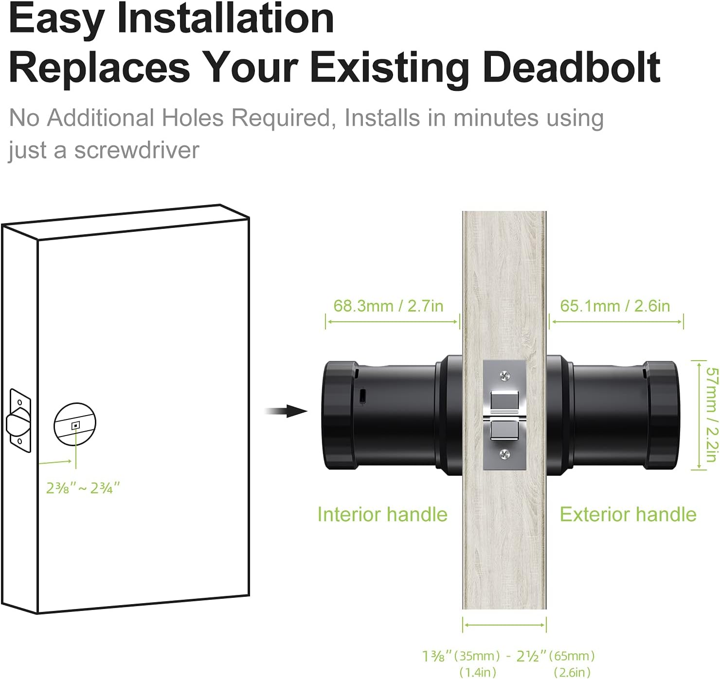 SmartCoolous F20 Smart Lock Fully Automatic Tuya Smart Lock Fingerprint Door Lock 4-in-1 Unlock Touch Screen Bluetooth APP Keyless Entry Door Lock Pack of 2