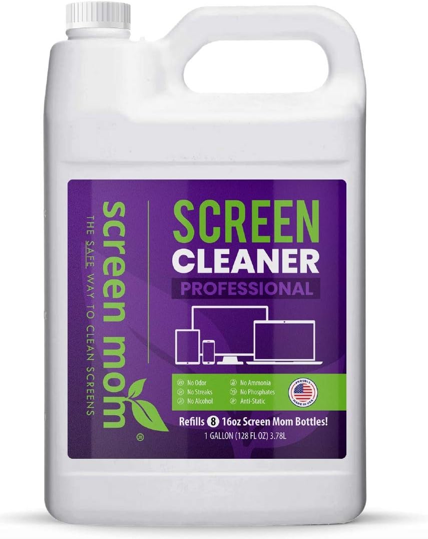 Screen Mom Screen Cleaner Refill Station with Dispensing Tap, 1 Gallon Pack of 2