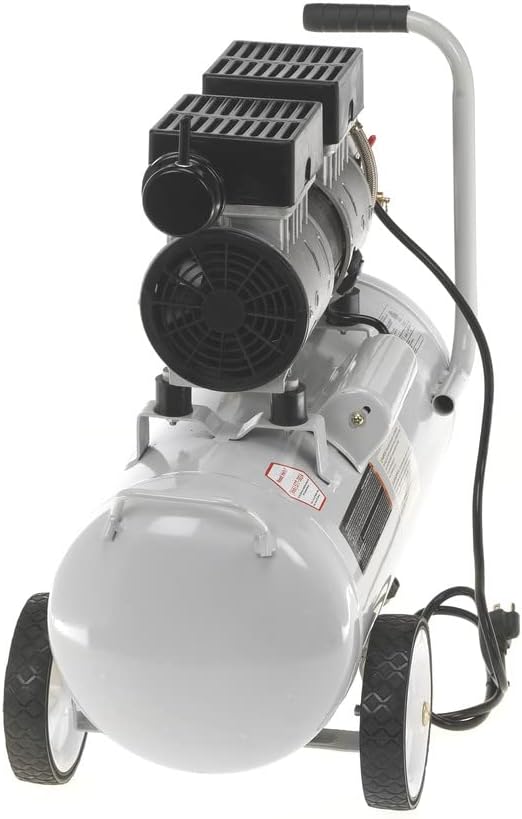 Quipall 6-1-SIL 1 HP 6.3 Gallon Oil-Free Wheelbarrow Air Compressor