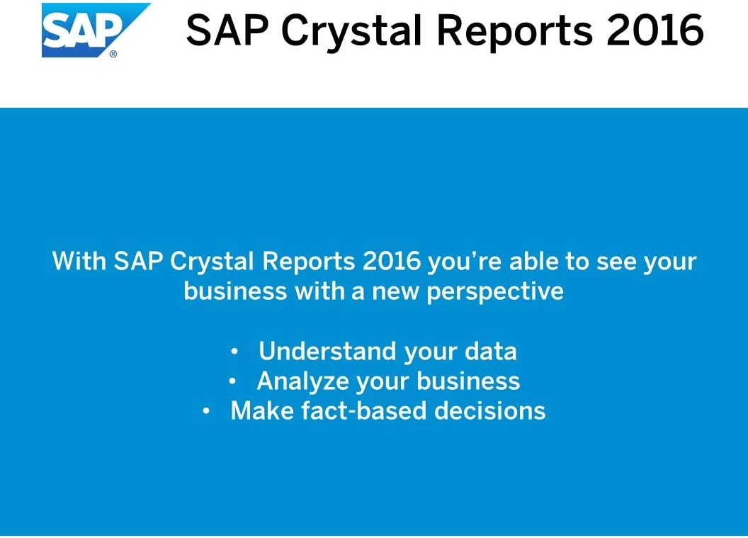 SAP Crystal Reports 2016 Reporting software [32 Bit] [PC Download]