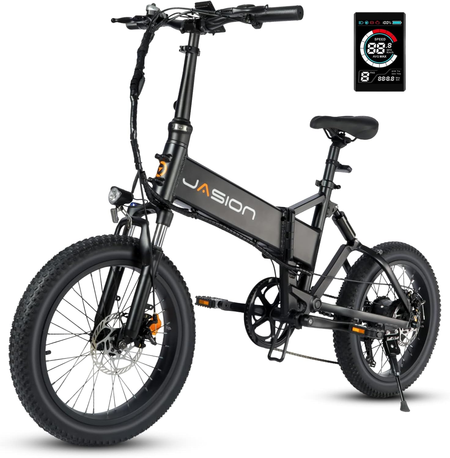 Jasion EB7 Electric Bike for Adults, 500W Motor 48V 10AH Removable Battery, 20