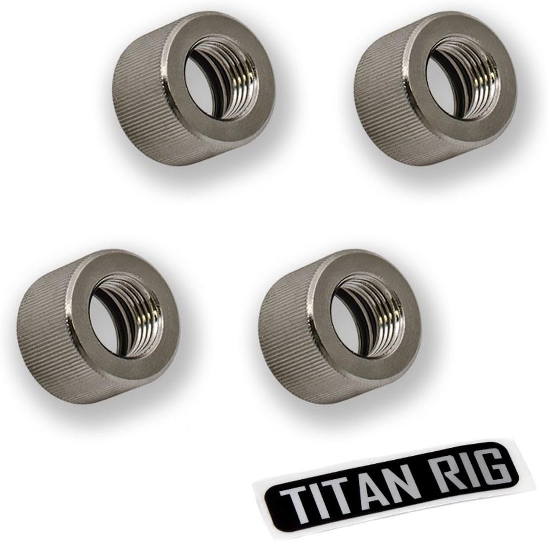 EKWB EK-HD Adapter Female Fitting for EK Rigid Tubing, 12/16mm, Black Nickel, 4-Pack Pack of 2