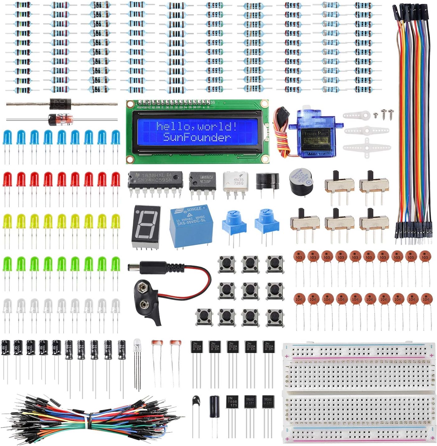 SunFounder Project The Most Complete Electrnoics Starter Kit Compatible with Arduino Mega 2560 R3 Mega328 Nano, 40 Tutorials Included Pack of 2