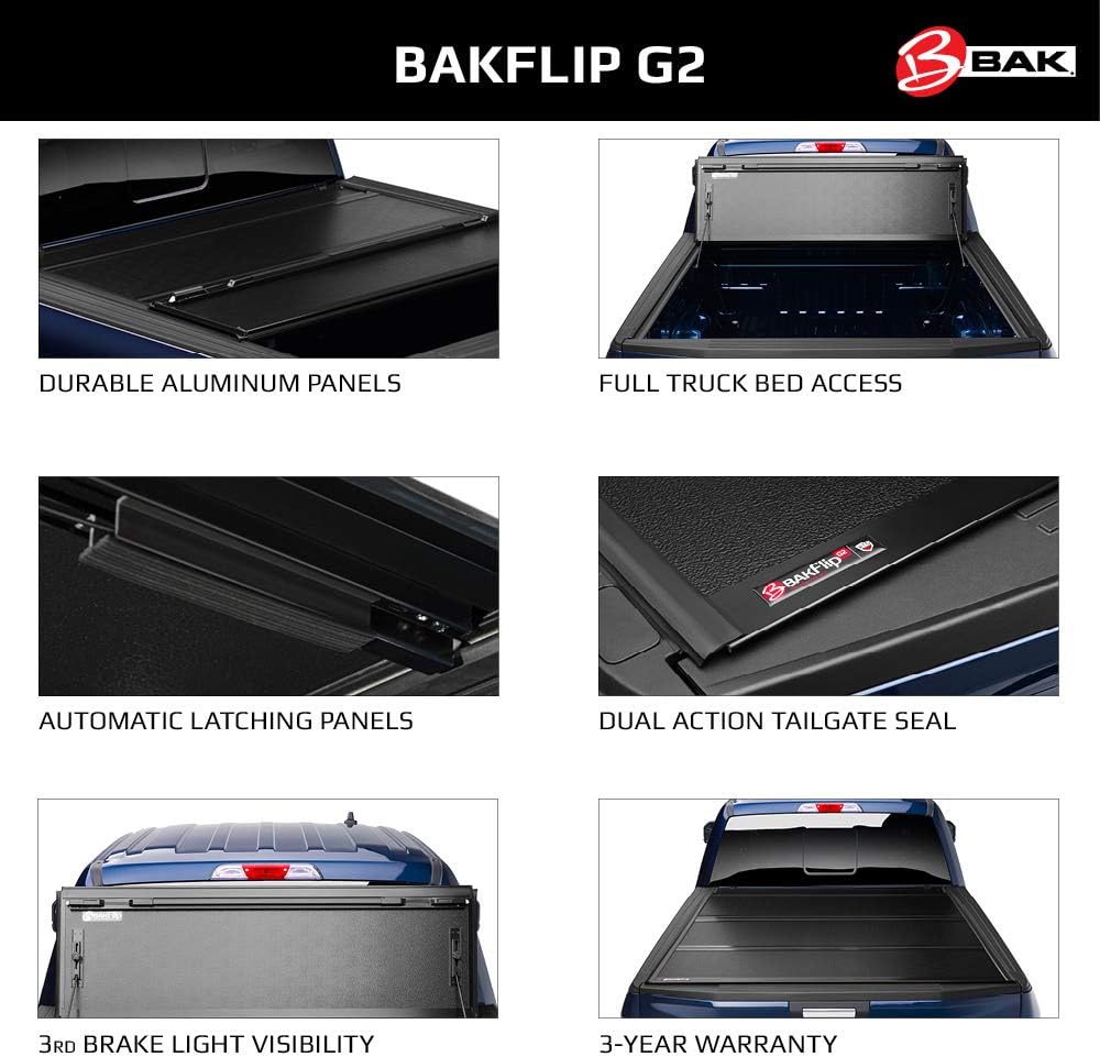 BAK BAKFlip G2 Hard Folding Truck Bed Tonneau Cover | 226401 | Fits 2000 - 2006 Toyota Tundra 6' 5