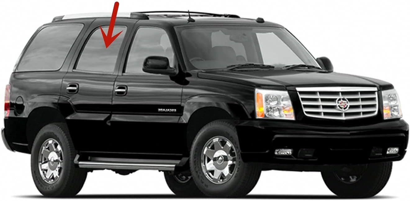 NAGD Passenger Right Side Rear Door Window Door Glass Compatible with Cadillac Escalade 2002-2006 Models Pack of 2