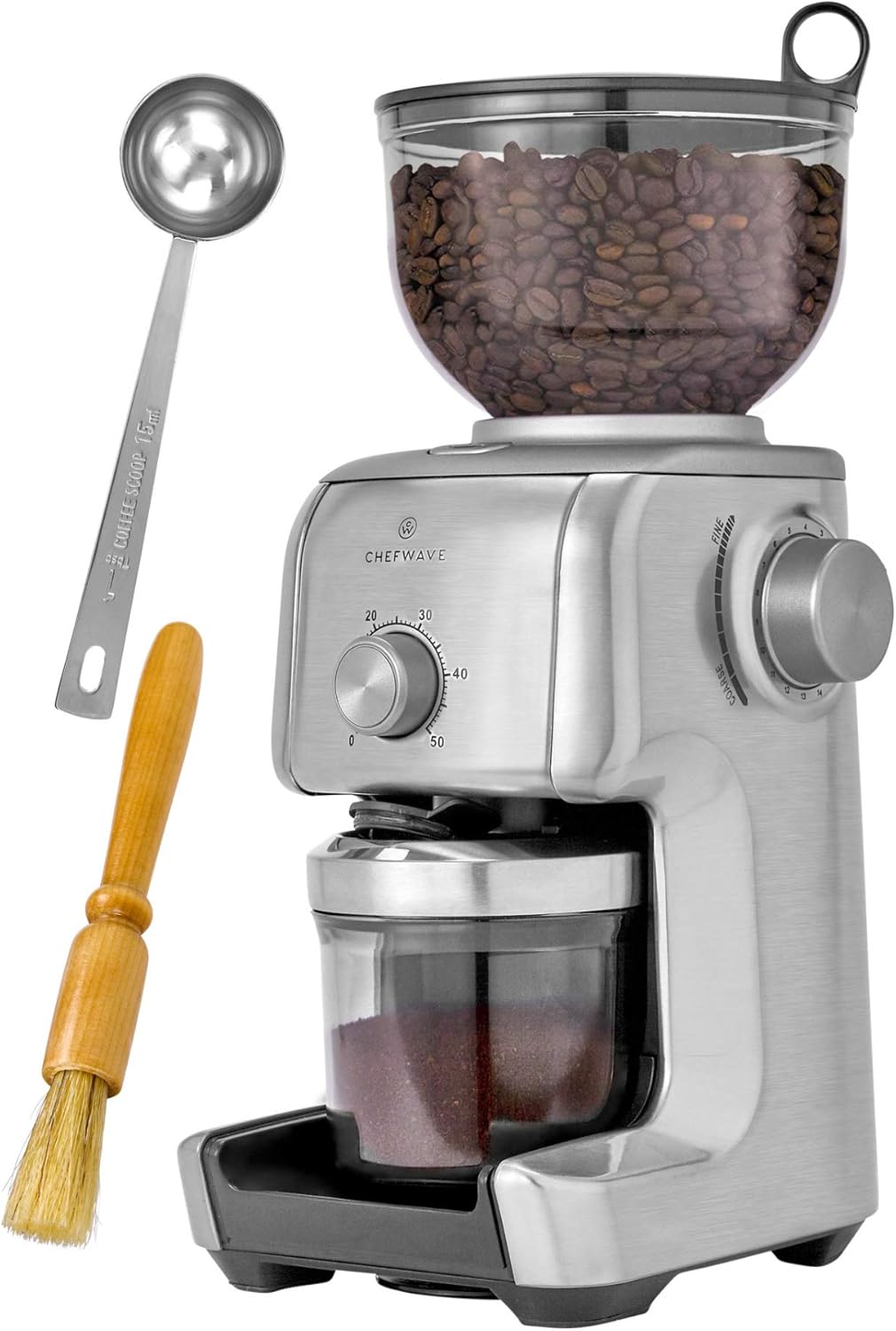 Cuisinart EM-100 Stainless Steel Espresso Maker with Conical Burr Coffee Grinder Bundle (2 Items)