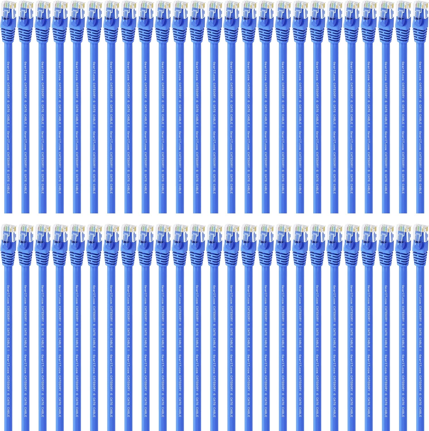GearIT Cat 6 Ethernet Cable 1 ft (50-Pack) - Cat6 Patch Cable, Cat 6 Patch Cable, Cat6 Cable, Cat 6 Cable, Cat6 Ethernet Cable, Network Cable, Internet Cable - Blue 1 Foot Pack of 2