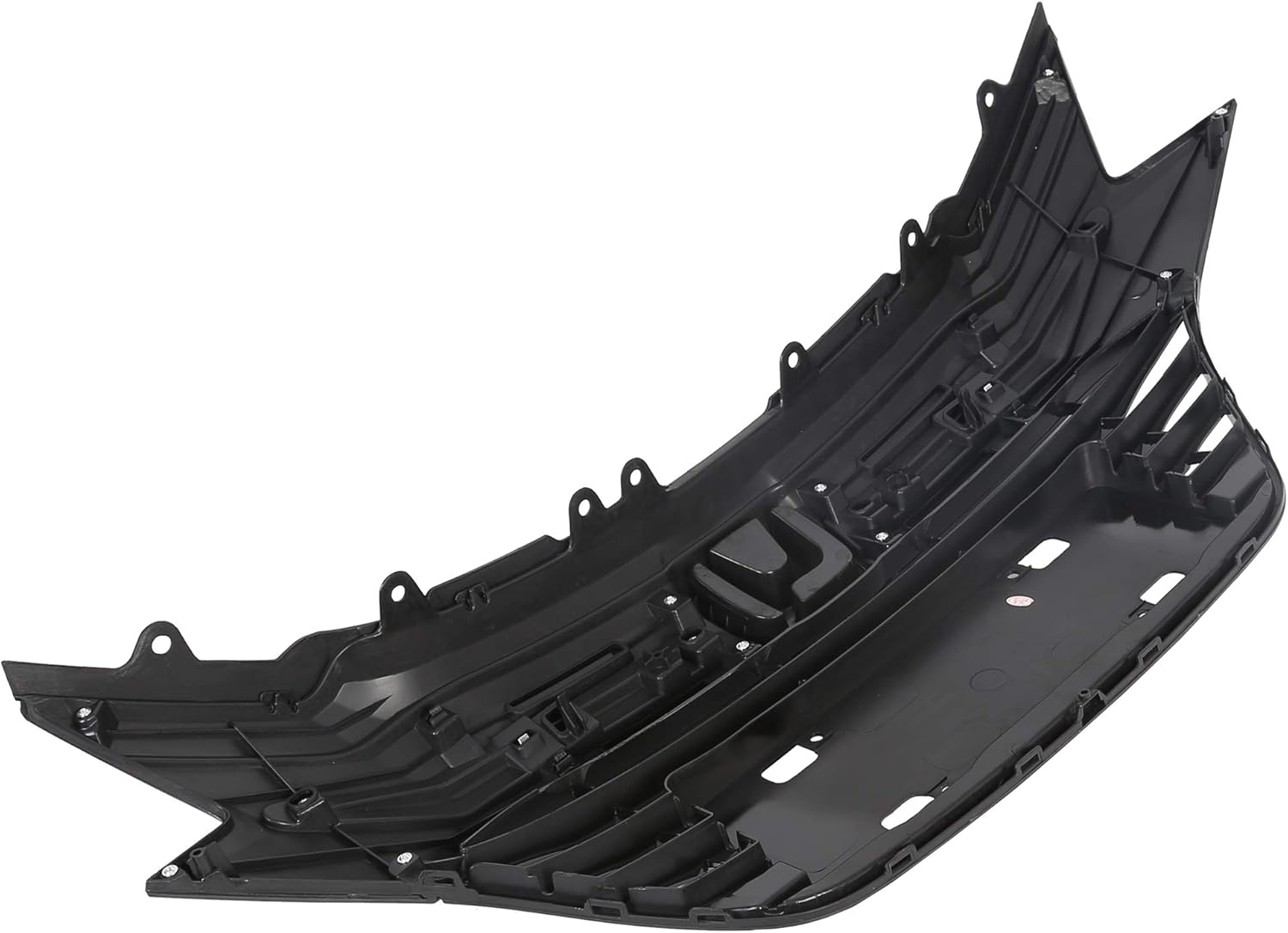 ECOTRIC Front Upper Bumper Grille Compatible With 2016 2017 2018 Honda HRV HR-V Grill Assembly Chrome Glossy Black