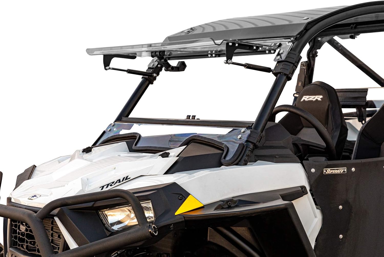 SuperATV Scratch Resistant 3-in-1 Flip Windshield for 2021+ Polaris RZR Trail 900 / S 900 / S 1000 | USA Made | 1/4