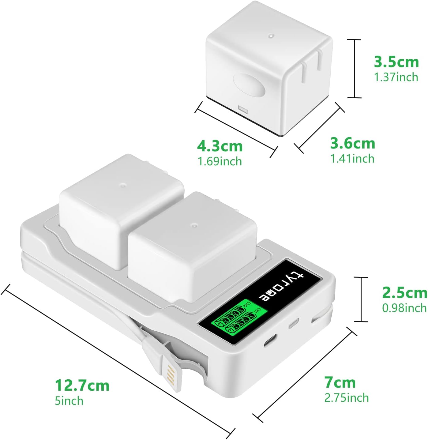 Arlo Pro Rechargeable Batteries, tyrone 7.2V 2440mAh Li-ion Replacement Battery and Dual LCD Charger Compatible with Arlo Pro and Arlo Pro 2 (VMA4400) Only [ NOT for Arlo Ultra/Arlo Pro 3 ] - 3 Pack Pack of 2