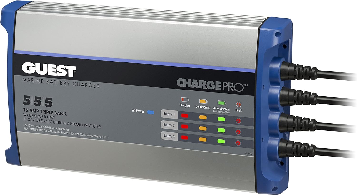 Guest On-Board Battery Charger 10A / 12V; 2 Bank; 120V Input, 2711A