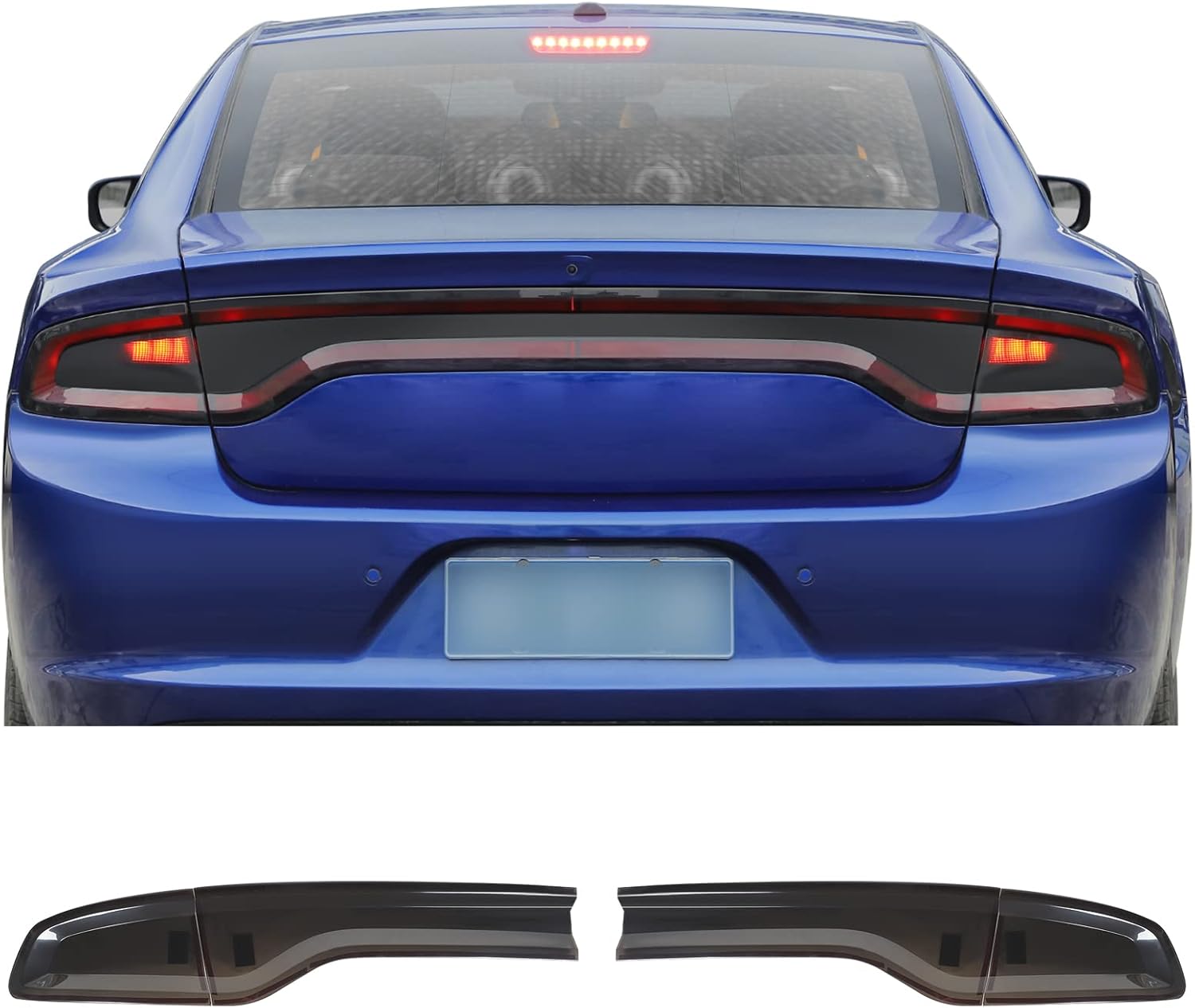 JWWY Light Covers Guards Rear Light Taillight Trim for 2015-2020 Dodge Charger Accessories,Matte Black 4pcs Pack of 2