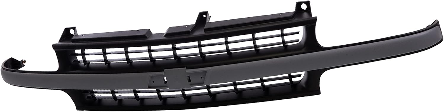 JustDrivably Replacement Parts Front Grille Grill With Argent Silver Center Cross Bar Black Insert&Shell Compatible With Chevrolet Silverado 1500 2500 1999-2002 Suburban 1500 2500 Tahoe 2000-2006 Fits GM1200425 15764314